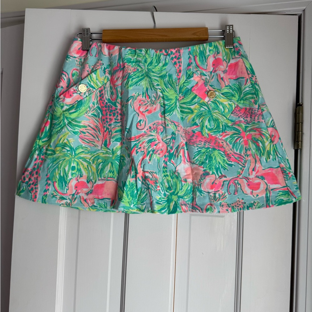 Lilly Pulitzer Green and Pink Madison Skort Size M